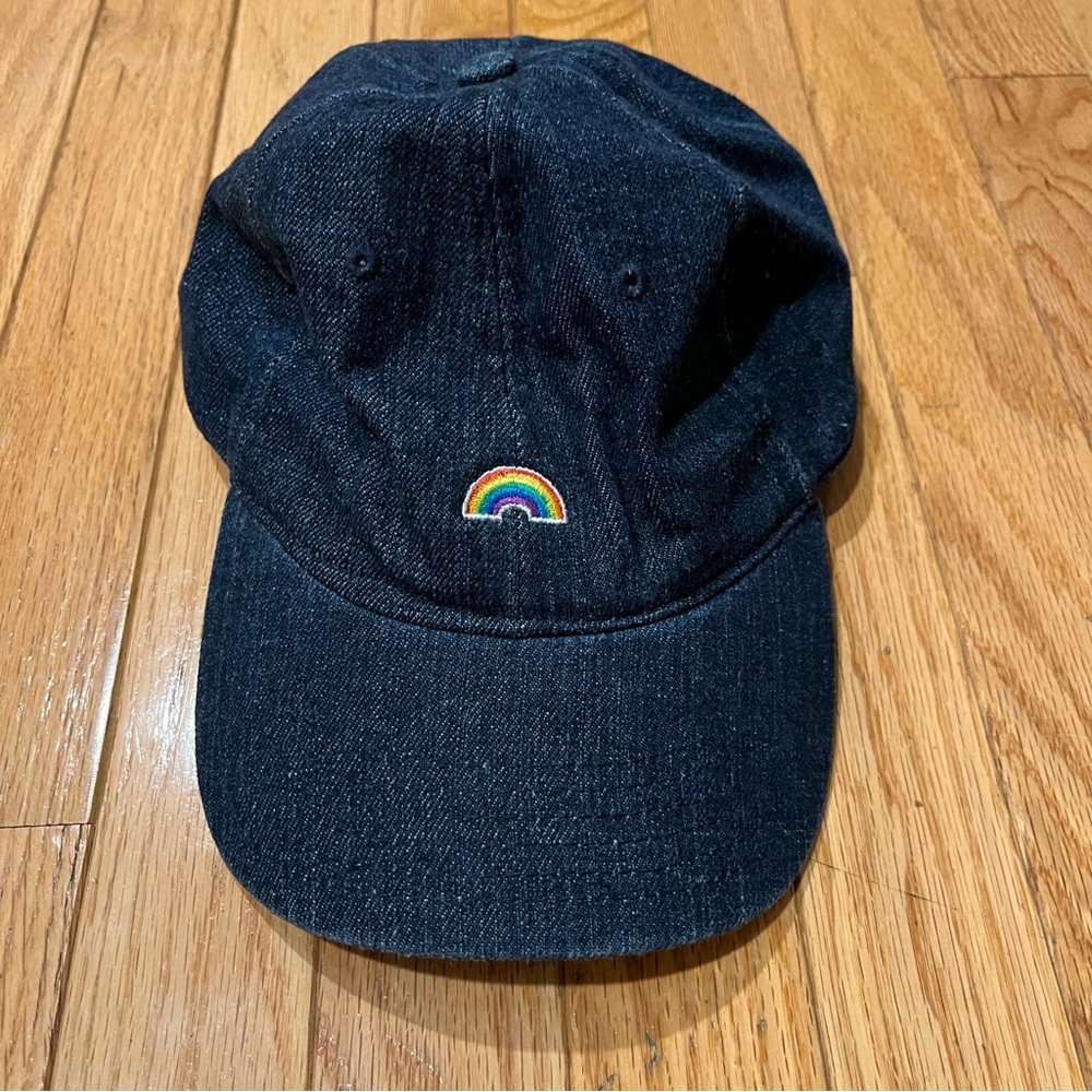 Blue Denim Baseball Hat With Rainbow Patch - image 6